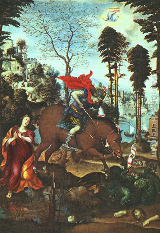 St. George and the Dragon painting - Il Sodoma St. George and the Dragon art painting
